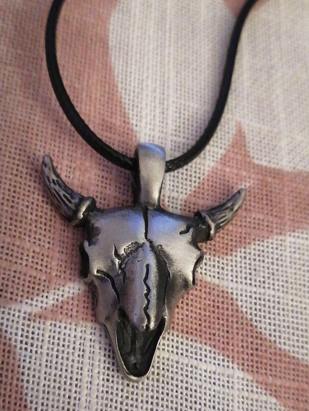 Tribal Style Metal Steer Skull Pendant Honoring Wild Creatures Of Land, Sea, Sky